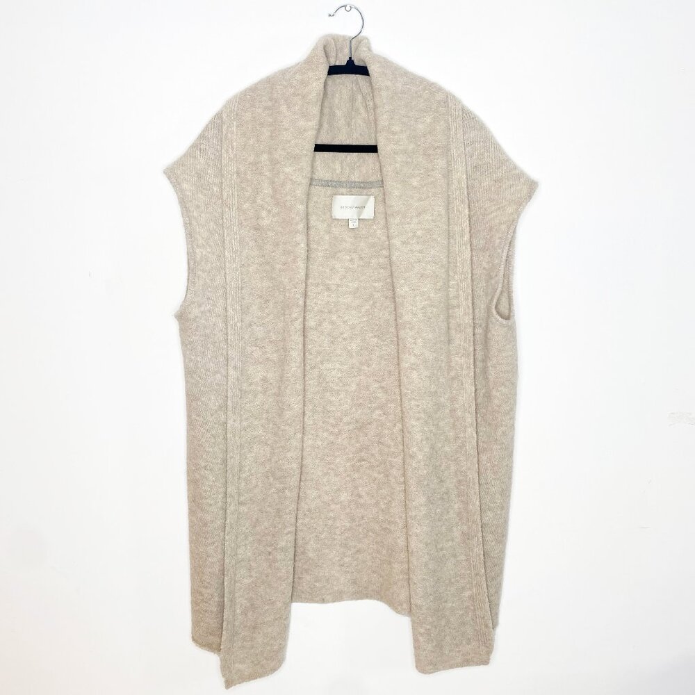 Brochu Walker Wool / Cashmere / Silk Long Open Cardigan in Oatmeal